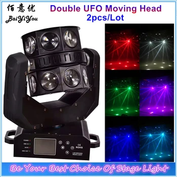 

Disco DJ Light For KTV Bar Stage Led Color UFO Design Ultimate Rotate 16pcsx12W RGBW 4IN1 Led Moving Head Double Flying Light
