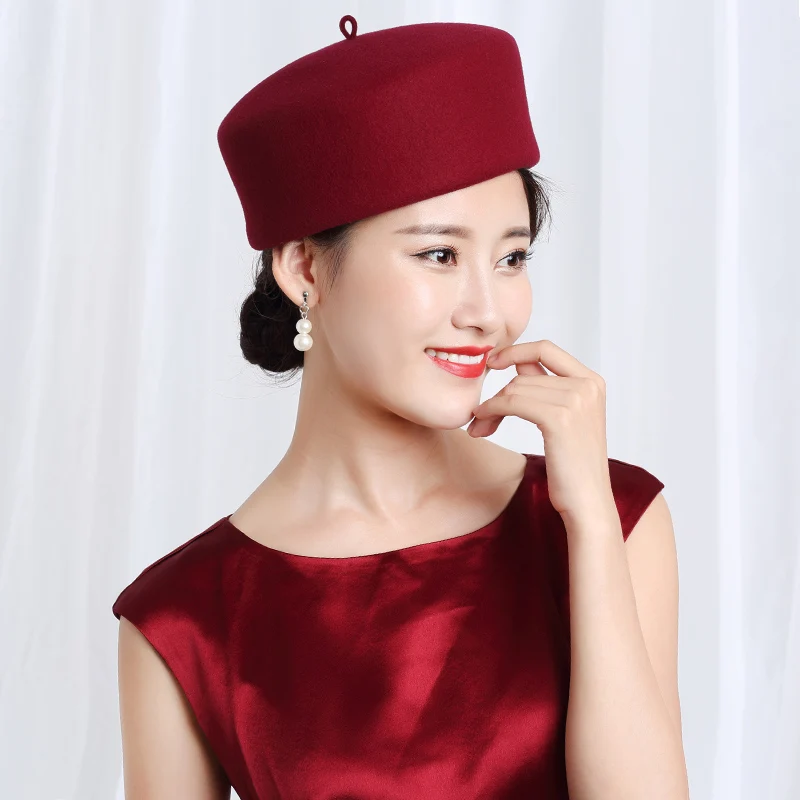 H3530 женская шляпа Fedoras, для девушек, осень, зима, Корейская шерсть, теплая шапка, женская, японская, элегантная, Британская, ретро, одноцветная, для покупок