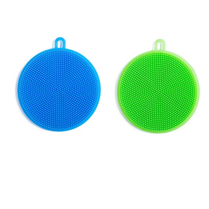 Blue Green 2 шт./компл. скребок для мытья посуды силиконовая щетка для чистки посуды ткань губки горшок кастрюлю мыть Кухня очиститель губка для мытья посуды - Цвет: Blue Green