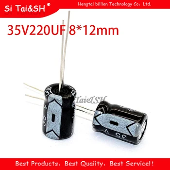 

20PCS Higt quality 35V220UF 8*12mm 220UF 35V 8*12 Electrolytic capacitor