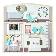 

Toddler Busy Board Basic Life Skills Learning Early Educational Board for Fine Motor Interactive Sensory Montessori Board