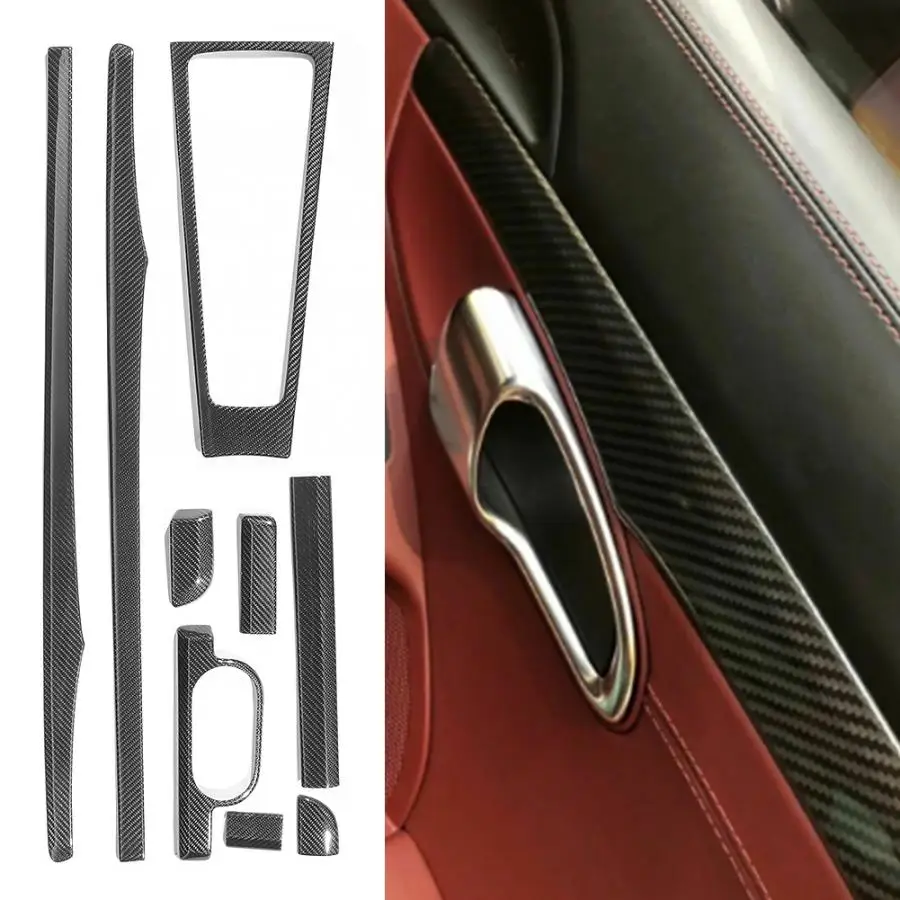 9 шт., карбоновые накладки для внутренней отделки, подходит для Porsche Boxter/Cayman, высококачественные автомобильные аксессуары