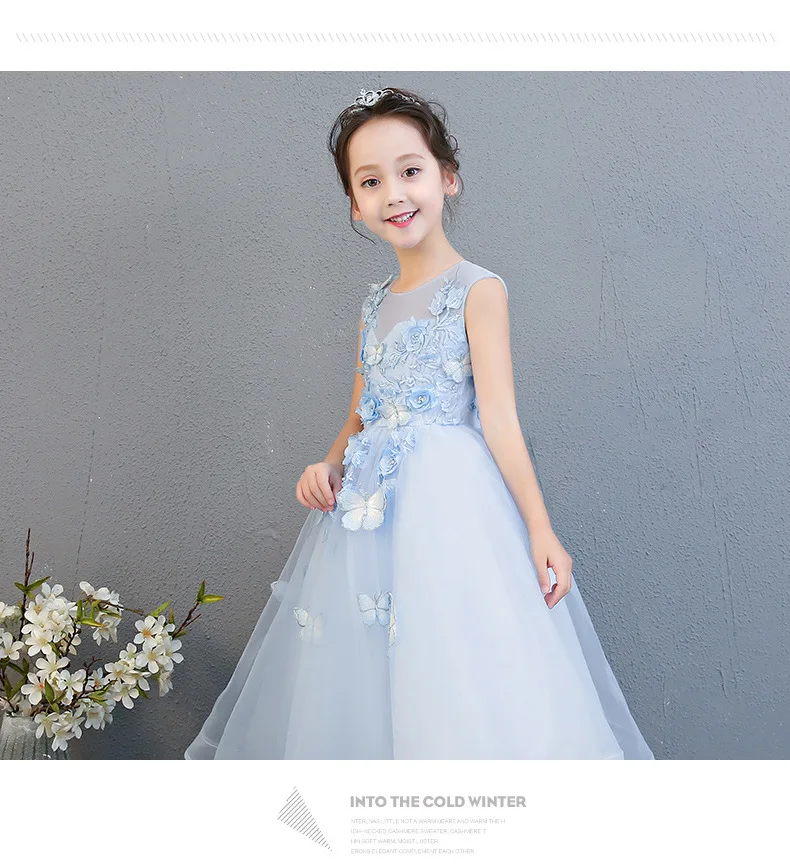 Детское платье принцессы Новинка года, стильное Пышное трикотажное платье в западном стиле с цветочным узором для девочек и мальчиков
