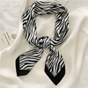 Luna&Dolphin Women Vintage Print Scarf 70x70cm Houndstooth Zebra Chiffon Silk Feeling Headbands Bandana Bag Neckerchief Hijab 3