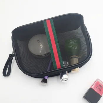 

2019 New Style Online Celebrity Gauze Shell Cosmetic Bag Semicircle Transparent Wash Bag Travel Portable Handbag