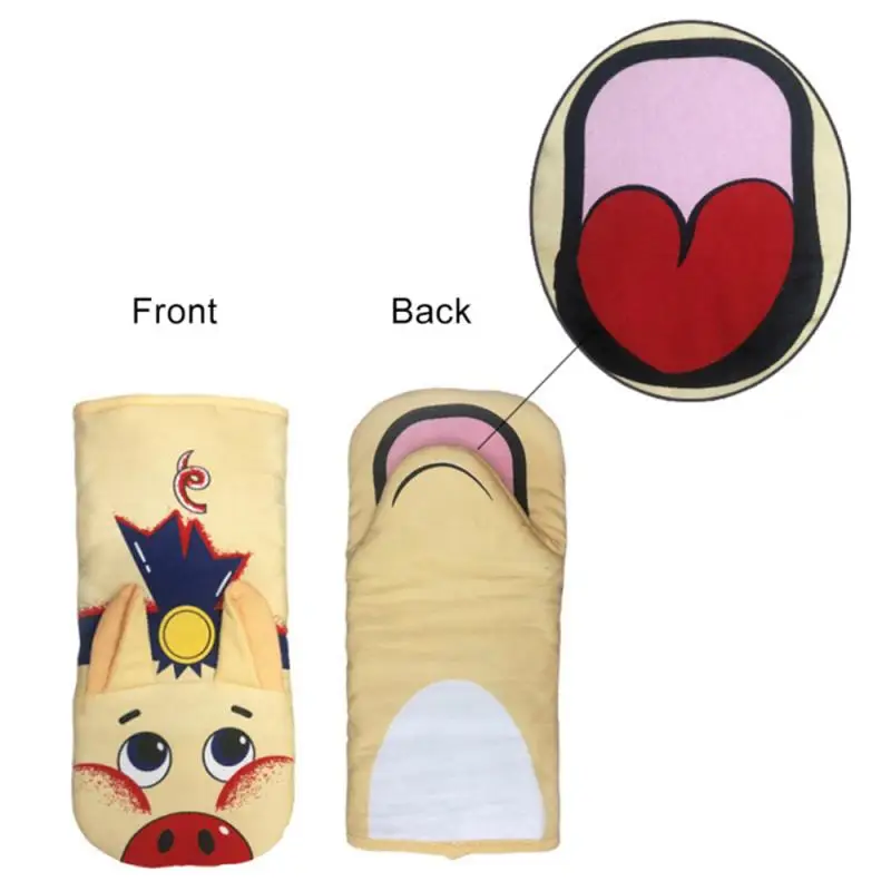 3D Cartoon Cat Paws Oven Mitts Long Cotton Baking Insulation Microwave Heat Resistant Non-slip Gloves Animal