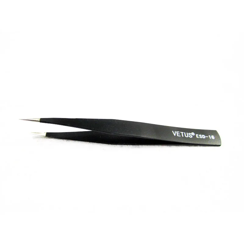 VETUS BGA Precision ESD Stainless Steel Anti-static Tweezers SMD Reworking Soldering Hand Tools ESD10-17