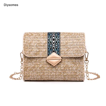 

Diysomes Feminine Small Straw Bag Women Wicker Rattan Female Summer Woven Crossbody Bags Ladies Handmade Handbag