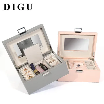 

Japan and South Korea princess jewelry box jewelry European-style leather bracelet jewelry rings earrings storage box