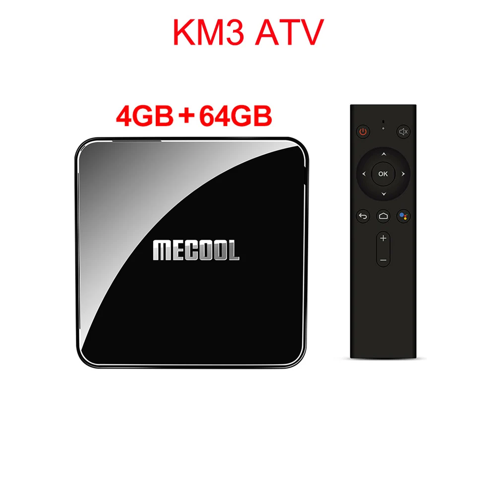 KM3 ATV 4G64G MECOOL KM3 ТВ Android tv Google Сертифицированный Android 9,0 ТВ приставка 4 Гб 64 Гб 128 ГБ Amlogic S905X2 4K 5G Dual Wifi BT4.0 KM9 PRO 4G 32 ГБ - Цвет: KM3 ATV 4G64G