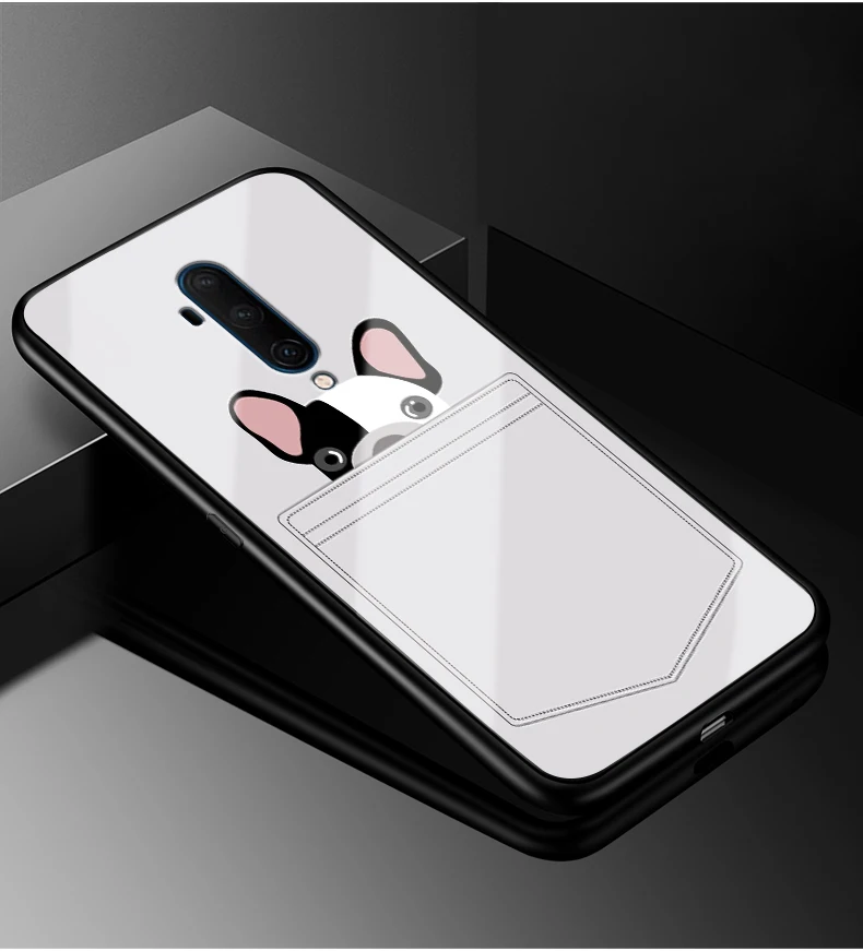 16 Для Oneplus 7T чехол One plus 7T Pro PC Пластиковый стеклянный чехол для телефона черный ТПУ бампер чехол для Oneplus 7T Pro 7TPro закаленное покрытие - Цвет: 16