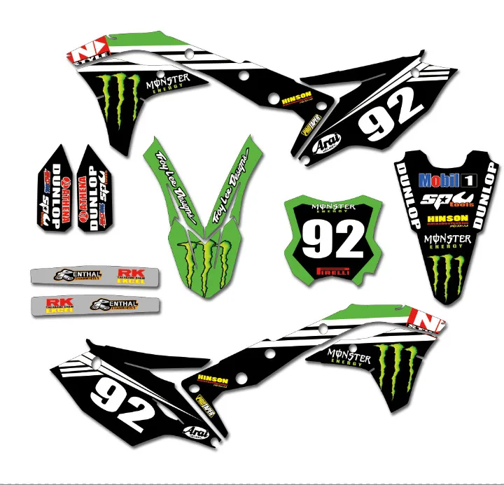 

Customized Motorcycle TEAM GRAPHICS & BACKGROUNDS DECALS STICKERS Kits For Kawasaki KXF250 KXF450 KXF 250 KXF 450 2017 2018 2019