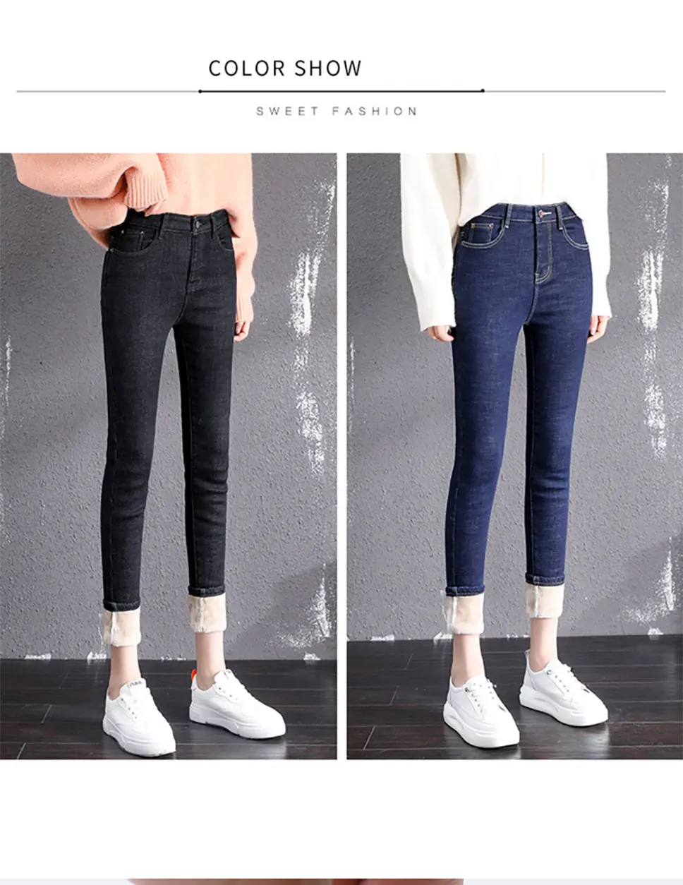 Зимние джинсы с высокой талией, женские теплые джинсы из плотного бархата, черные джинсы для мамы, джинсы из овечьей шерсти, бархатные обтягивающие джинсы, Стрейчевые узкие брюки