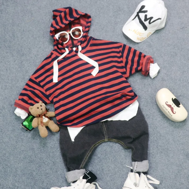 only sweater 1pc 2-8Y new striped boys sweaters autumn boys t shirt autumn boys tee shirt boys costume