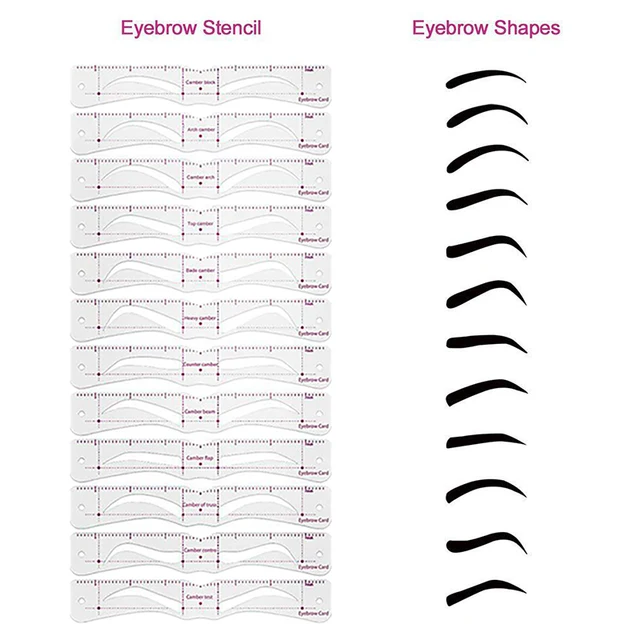 pochoir sourcil réutilisables, ensemble de 12 modèles, bricolage