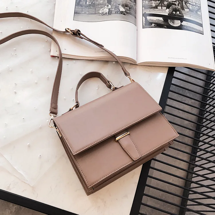 

INS Bag Women's 2019 New Style Fashion Versatile Shoulder Bag Korean-style CHIC Square Sling Bag Hong Kong Style Retro Shoulder