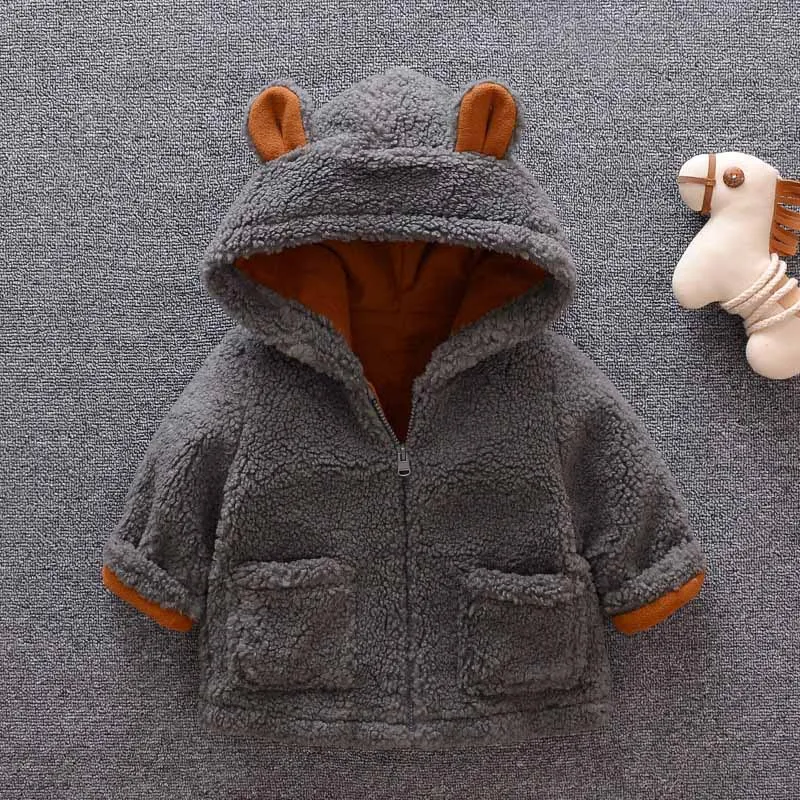 Style 2-Grey Зимняя Детская куртка для маленьких мальчиков и девочек, одежда, детские топы для маленьких мальчиков и девочек, шерстяные куртки, пальто, детские пальто - Цвет: Style 2-Grey