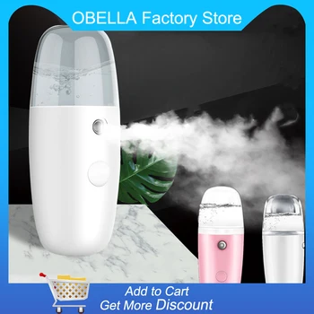 

30ml USB Rechargable Humidifier Air Diffuser Handheld Water Ultrasonic Nano Essential Car Oil Steamed Face With Light For Home