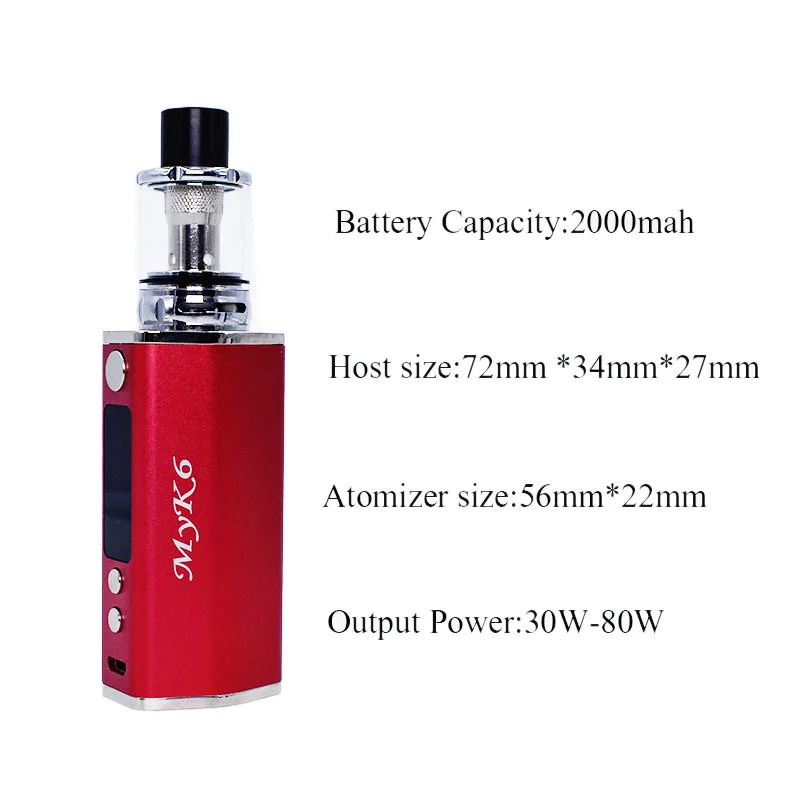80 Вт Vape Высокая мощность регулируемый кальян мод комплект 0.2Ohm электронная сигарета распылитель 3 мл резервуар для хранения вейпер бросить курить