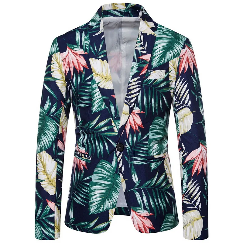 Male Suit Blazer Printed Men Slim Jacket Vintage Suits Fashion Luxury Formal wedding Dress Stage Costumes for Singers