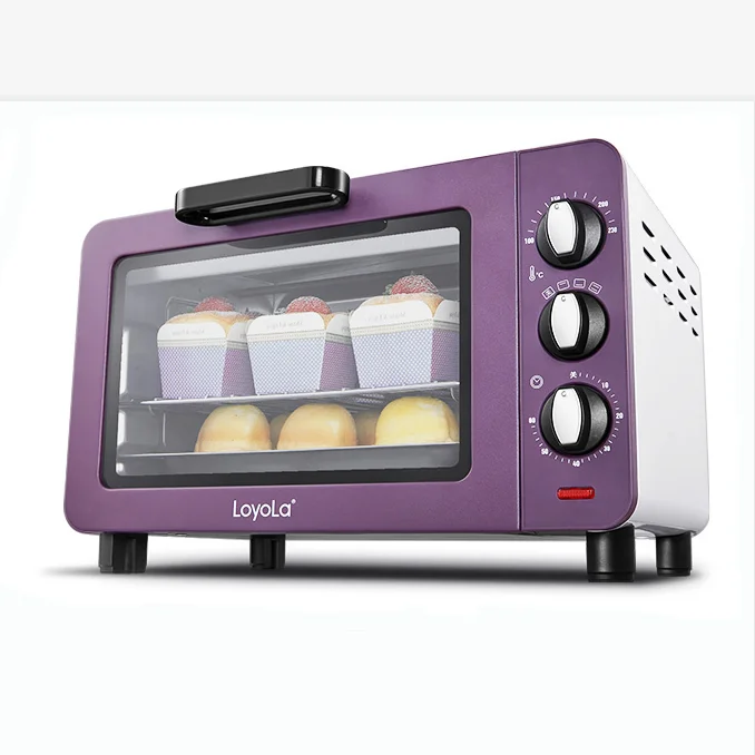 Тостер LO-15L электрическая печь домашняя выпечка многофункциональная Автоматическая маленькая духовка - Цвет: Фиолетовый