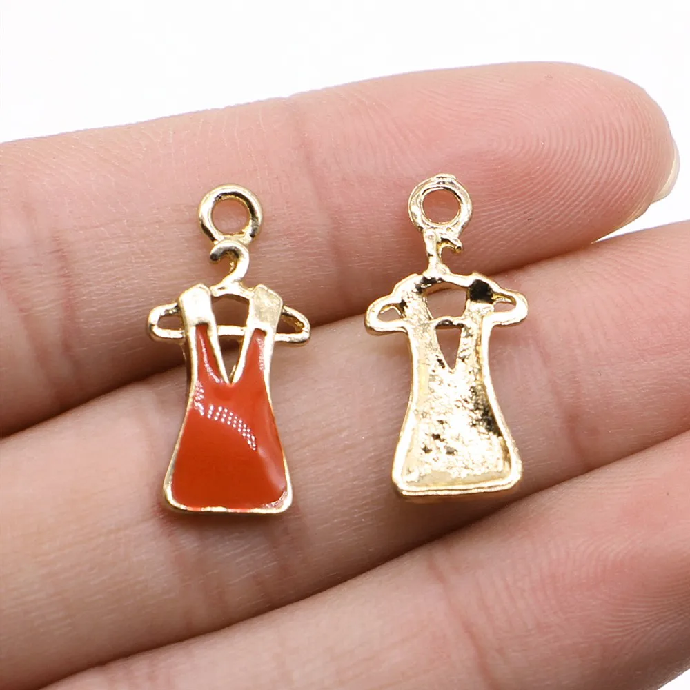 Tristana 8pcs Dress Charms Pendant DIY Jewelry Findings KC Gold Tone 22x11mm For Making | Украшения и аксессуары