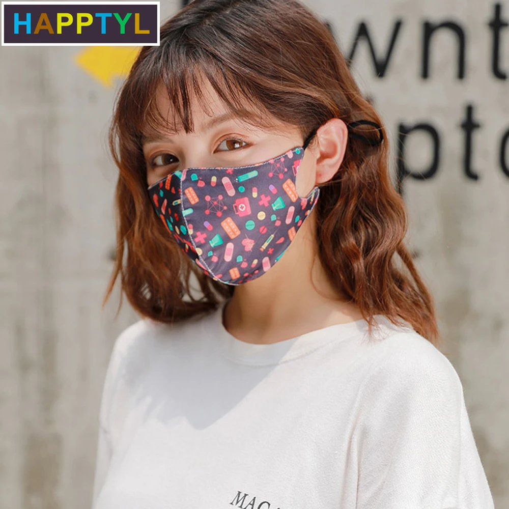 

HAPPTYL 1Pcs 3D Cropped Pollution Mask Anti Air Dust and Smoke Pollution Mask Windproof Washable Mask Made For Men Women