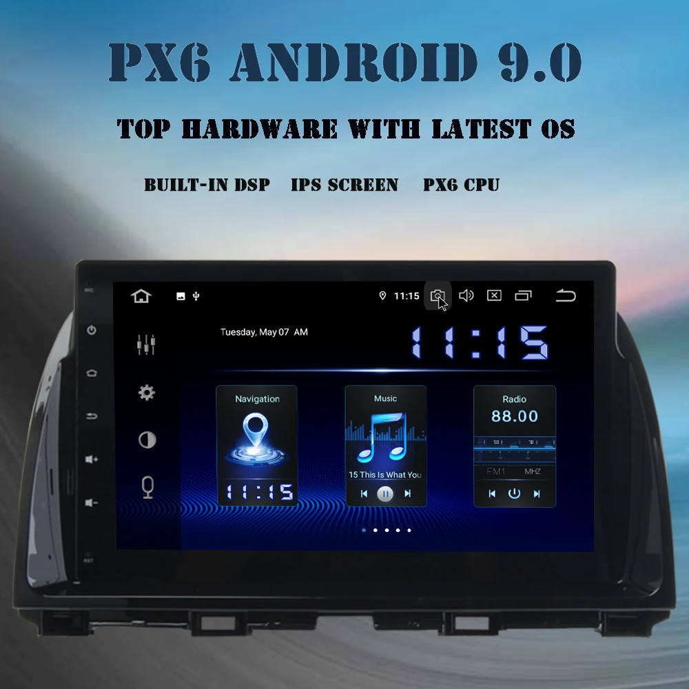 Android 9,0 Автомобильный мультимедийный плеер gps Navi для Mazda CX-5 CX5 2013 радио 2 din PX6 DSP HDMI 4 Гб+ 64 Гб 10," ips wifi BT