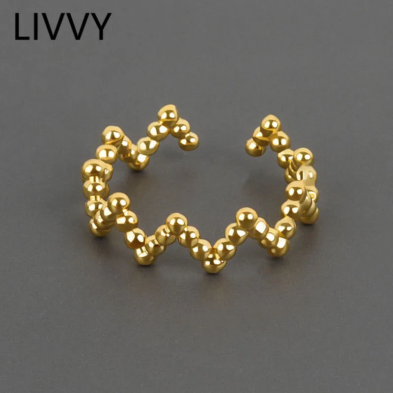 LIVVY серебряный цвет в горошек цепочка виде волны Классическая Женская