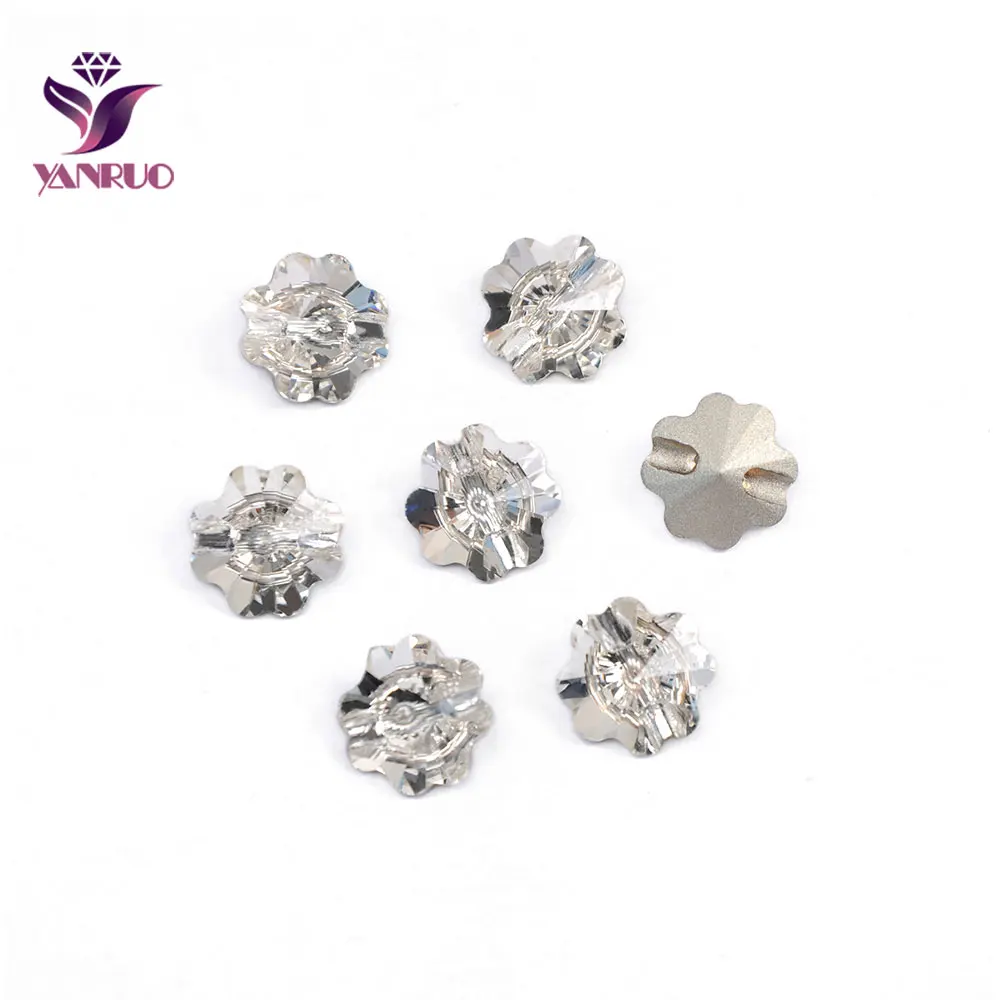 

YANRUO 3011 Flower Button Crystal Sewing Clothes DIY Decorative Crafts Rhinestones Buttons for Clothing
