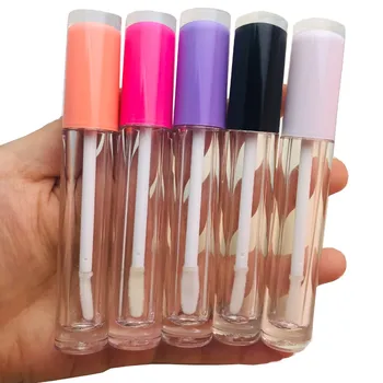 

5ML 10/50 pcs Empty Lip Gloss Bottle,Pink cap DIY Plastic Lipgloss Tube,Beauty cosmetic packing container