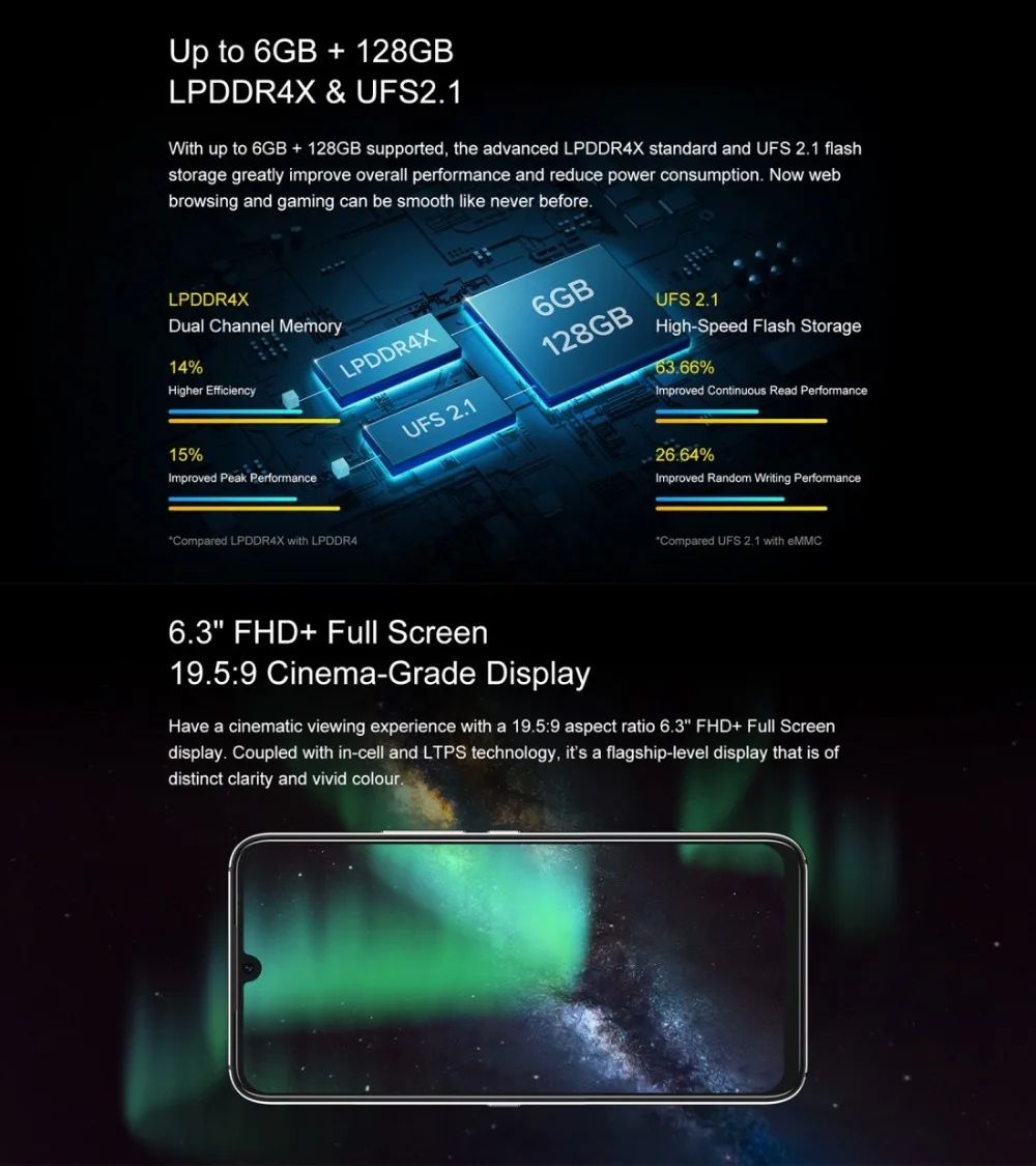 UMIDIGI A9 Pro 48MP Quad Camera Global Version 4G Mobile Phone 6.3'' 4GB/6GB RAM 64GB/128GB ROM Octa Core Face ID Smartphone best mobile poco