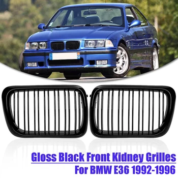 

Car replace Racing Grills Pair Matte Black M Dual Line Front Kidney Grilles For BMW E36 1992 1993 1994 1995 1996