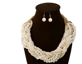 

crystal wedding bride 925 silver needle lady's set necklace earrings up-market gift free shipping 17h