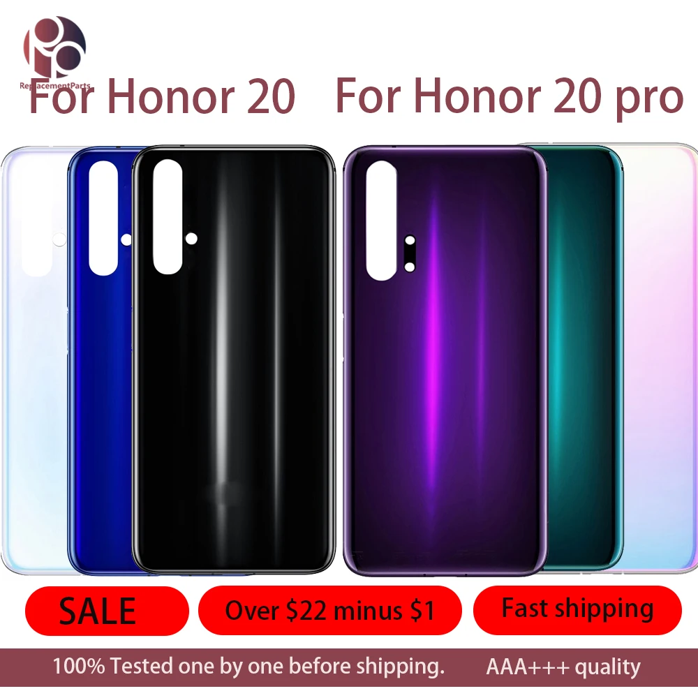 5 шт. задняя крышка из стекла для батареи Huawei Honor 20 / Pro дверь Корпус чехол Запасные