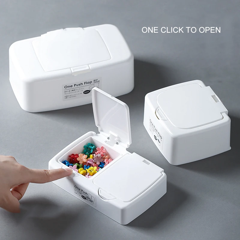 

Push-Button Storage Box Wipes Box Ins Desktop Car Tissue Box Hand Account Dental Floss Box Storage Organizer
