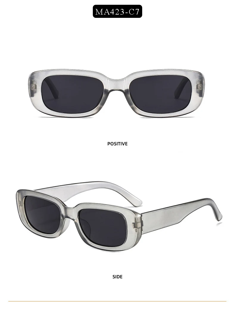 MADELINY 2022 New Small Frame Rectangle Sunglasses Women/Men Brand Design Vintage Sun Glasses Trend Style Eyeglasses UV400 MA423
