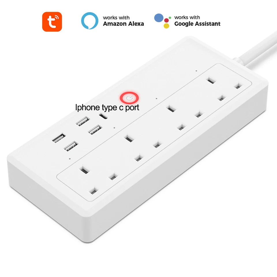 Умный удлинитель Tuya с Wi-Fi 4 розетки и USB-портами | Электроника