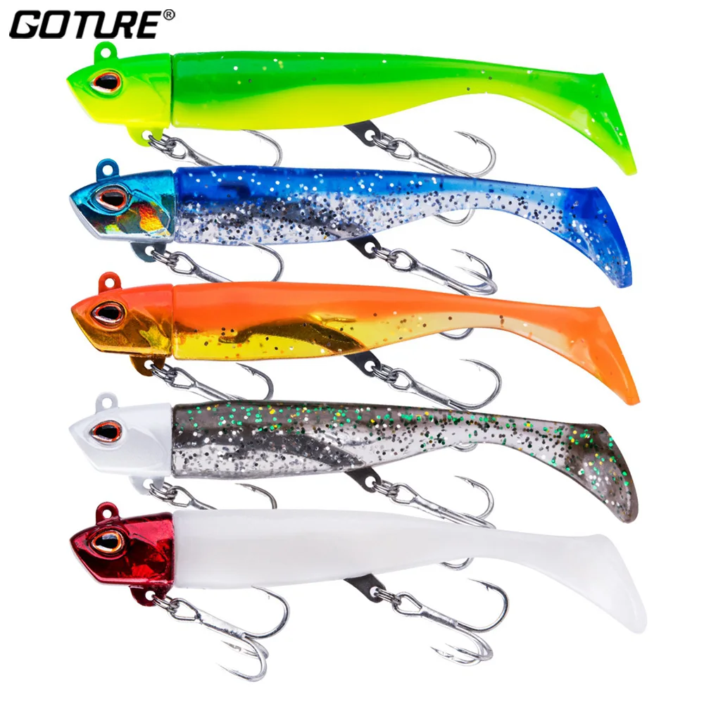 

Goture Jigman 5pcs Soft Fishing Lure Jig Head Balancer Luminous Bait Full Swing Strength Treble Hook For Carp Swimbait 5 color