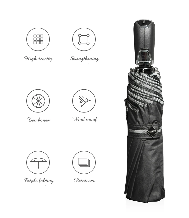 Брендовый автоматический зонт, мужские деловые Светоотражающие складные зонты, ветрозащитные 10 K, роскошный большой зонт для гольфа, мужской зонт, Paraguas