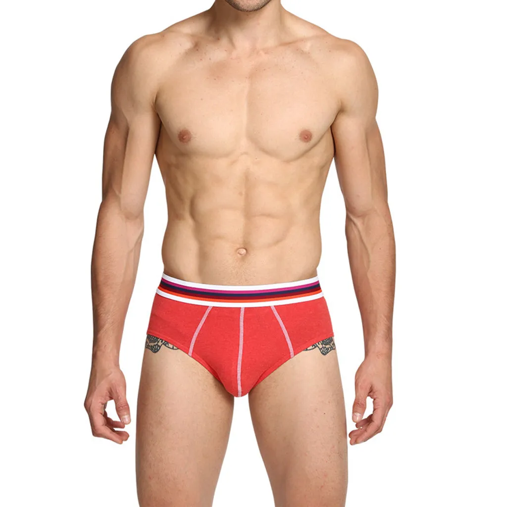 

Men's Underwear Briefs Hot Fashion Colourful Sexy Solid Breathable 95% Cotton Comfortable Underwear Briefs ropa interior hombre