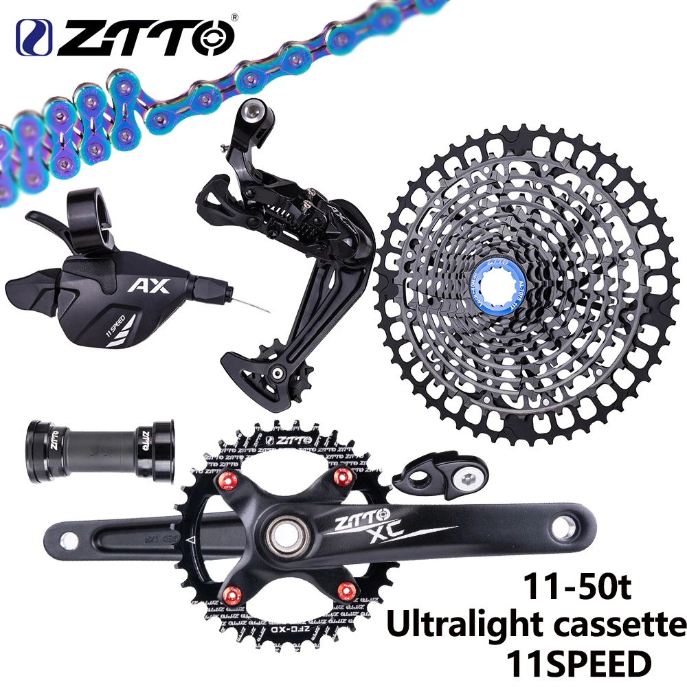 ZTTO 1x11 MTB Groupset 11-46T Silver Cassette Chain 11 Speed SRAM Shimano 