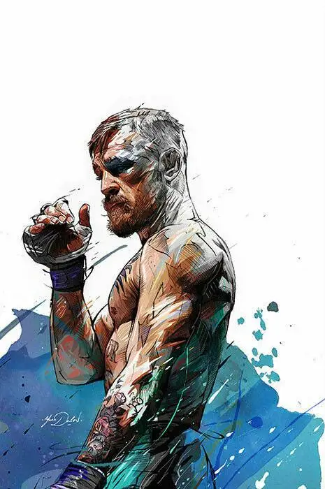 Художественный постер CONOR McGREGOR VS NATE DIAZ 202 MMA Шелковый для декора стен дома 24x36