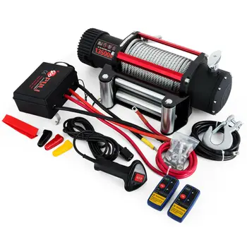 

12V Electric Winch Steel Rope Winch 12V 6120KG 13500lbs Remote Control 5KW Recovery
