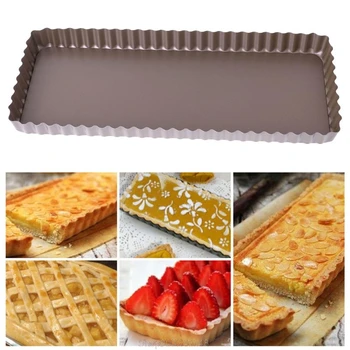 

Fluted Pie Tart Pan Mold Baking Removable Bottom Nonstick Quiche Tools Rectangle S14 20 Dropship