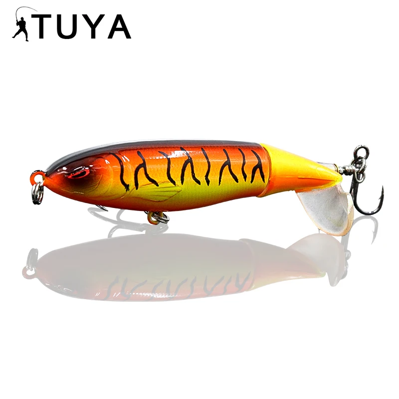 TUYA Whopper рыболовная приманка гольян Topwater Pencil плавающая воблер вращающийся хвост Top