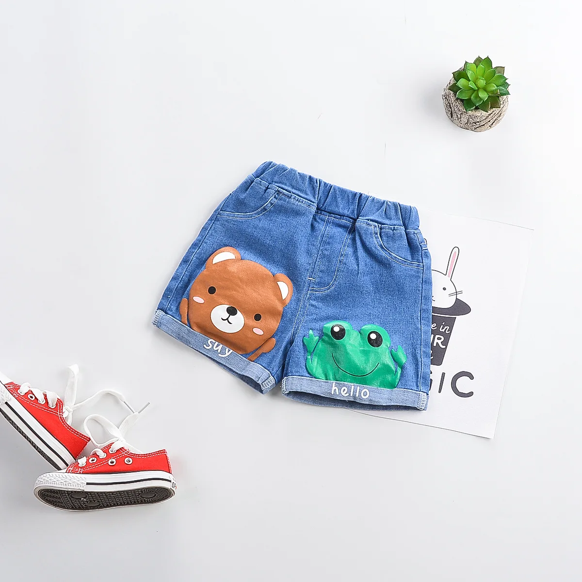 

Summer Cartoon Shorts 019 New Style CHILDREN'S Cartoon Printed Jeans Korean-style Bermuda Shorts Men And Women Children Crawler