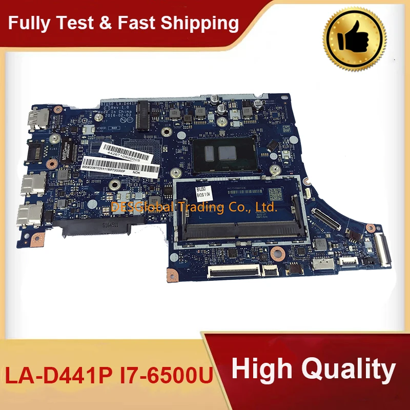 

For Lenovo 510s-13isk 510S-13IKB Laptop Motherboard BIUS0 La-d441p I7-6500U Mainboard Working Perfectly Fast Shipping