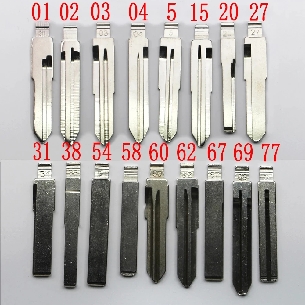 Лезвие ключа KD 10 шт./лот #02 #04 #15 #20 #27 #31 #38 #54 #58 #62 #67 #69 #77 черное лезвие для Kia Toyota V-W FORD