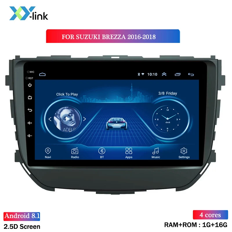 Горячая Распродажа 9 дюймов Android 8,1 автомобиль радио мультимедиа плеер для Suzuki Brezza- gps навигации - Цвет: 4 CORES 1G RAM